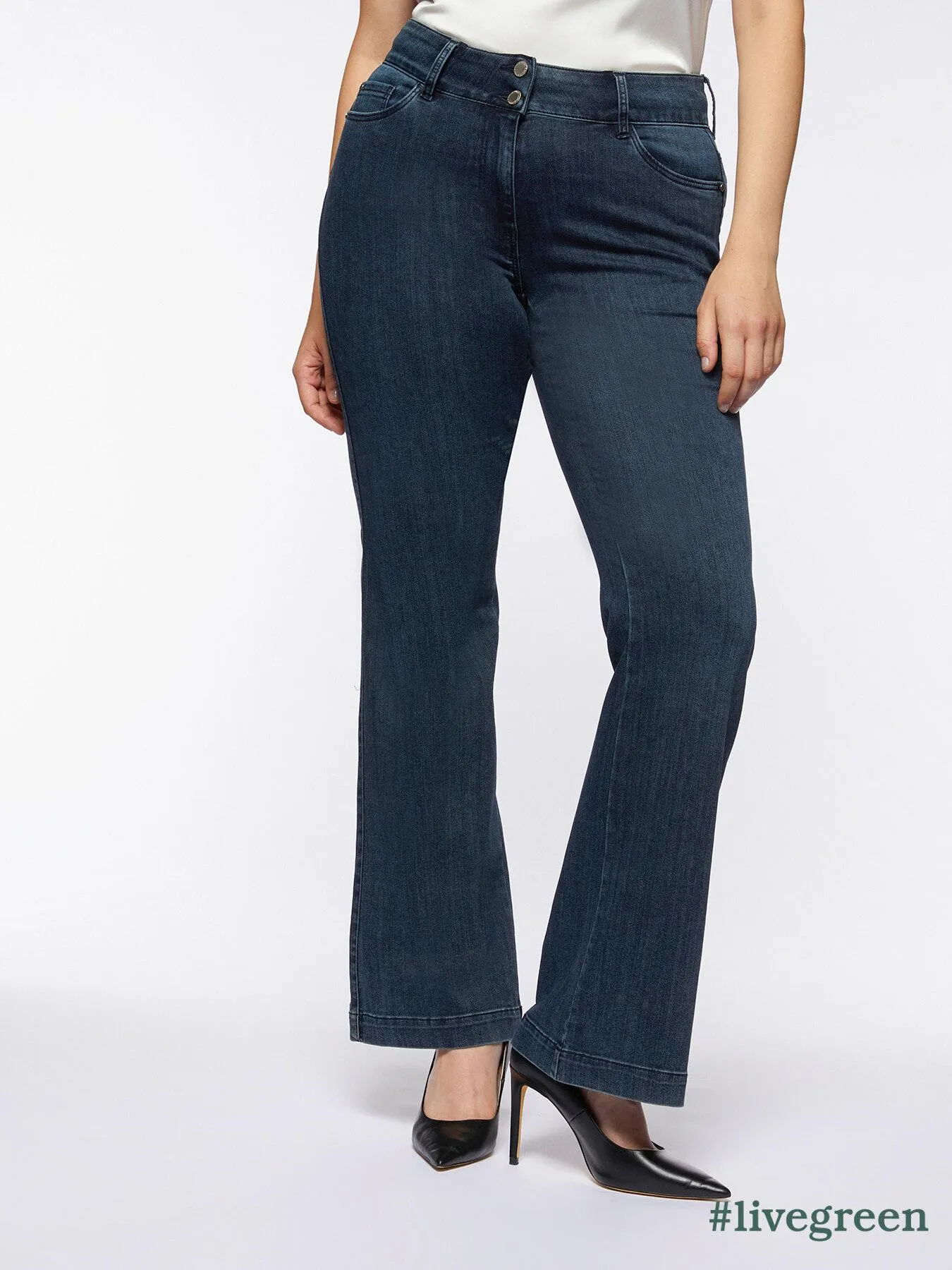 Jeans flare Turchese