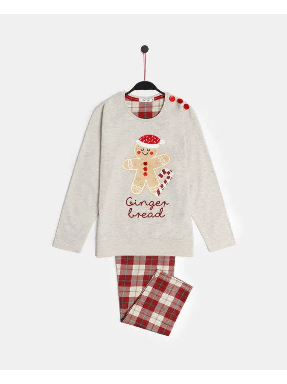 Pijama Manga Larga Gingerbread Para Niña