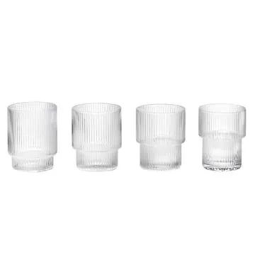 4 Vasos Ripple transparente