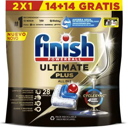 Detergente lavavajillas cápsulas Finish 14+14 Ultimate