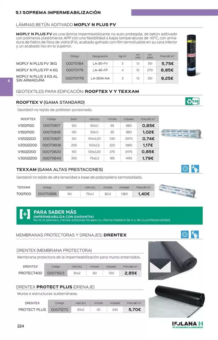 Catálogo de IMPERMEABILIZACIÓN – TARIFA ISOLANA 2025 2 de enero al 31 de marzo 2025 - Página 5