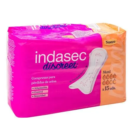 Compresas de incontinencia Indasec discreet 15 uds maxi