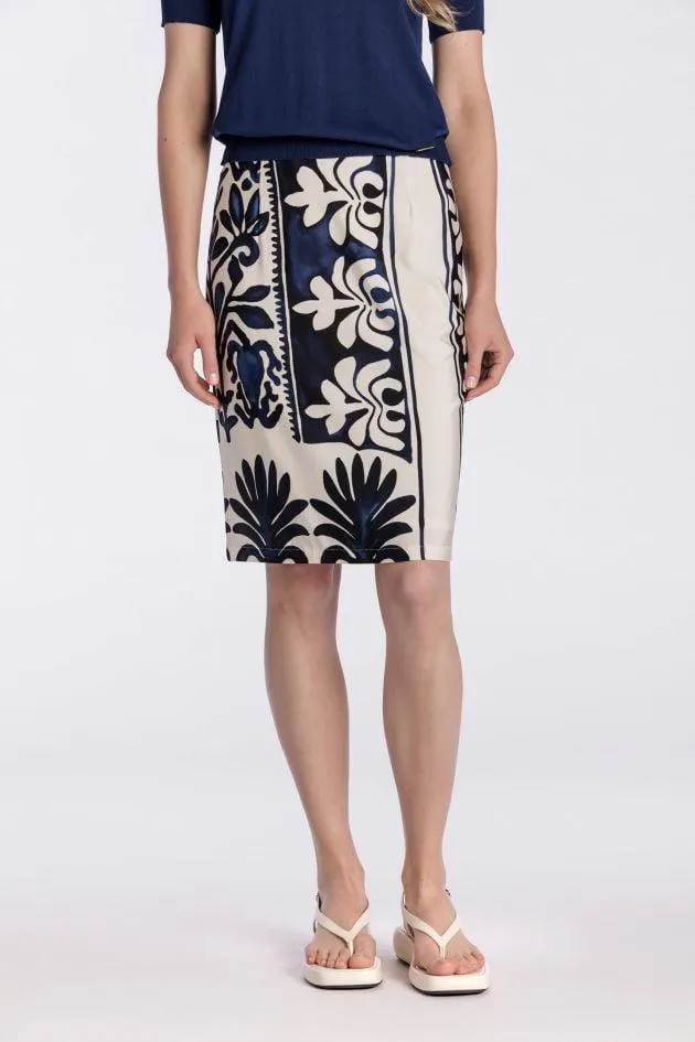 Falda estampada de punto circular