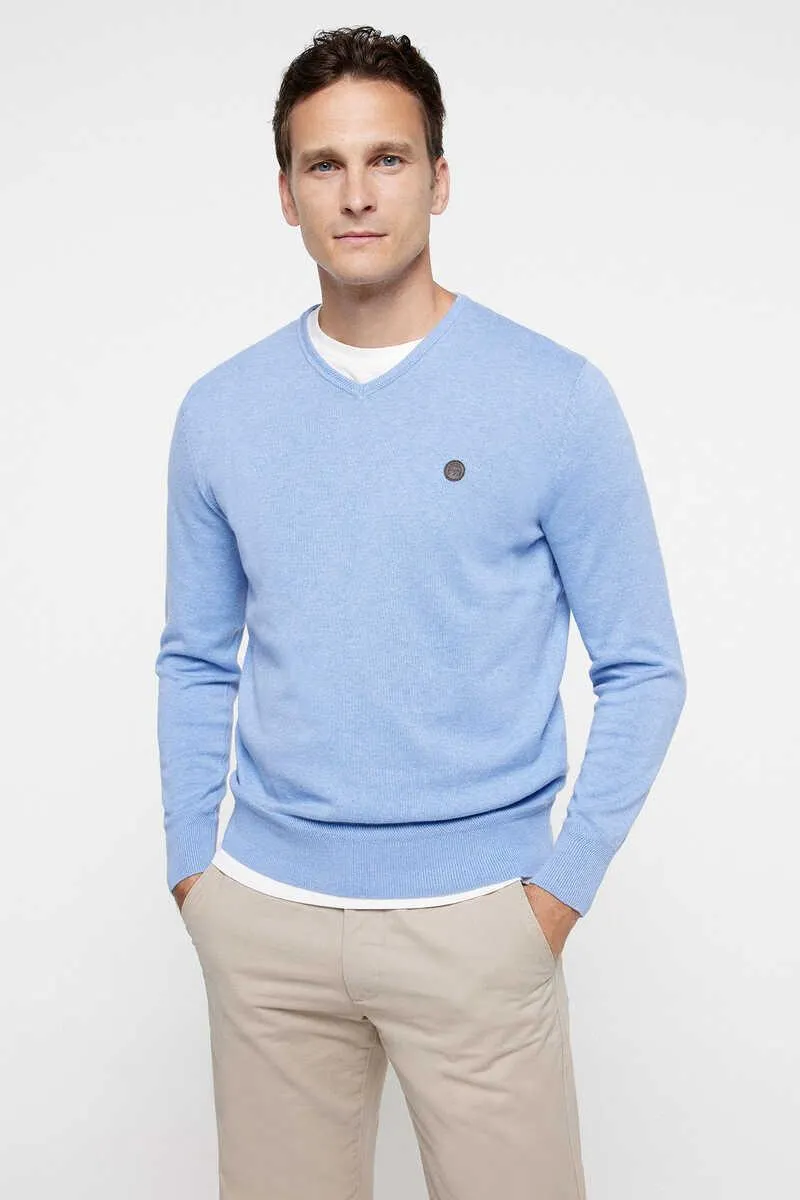 Jersey cuello pico calidad algodón