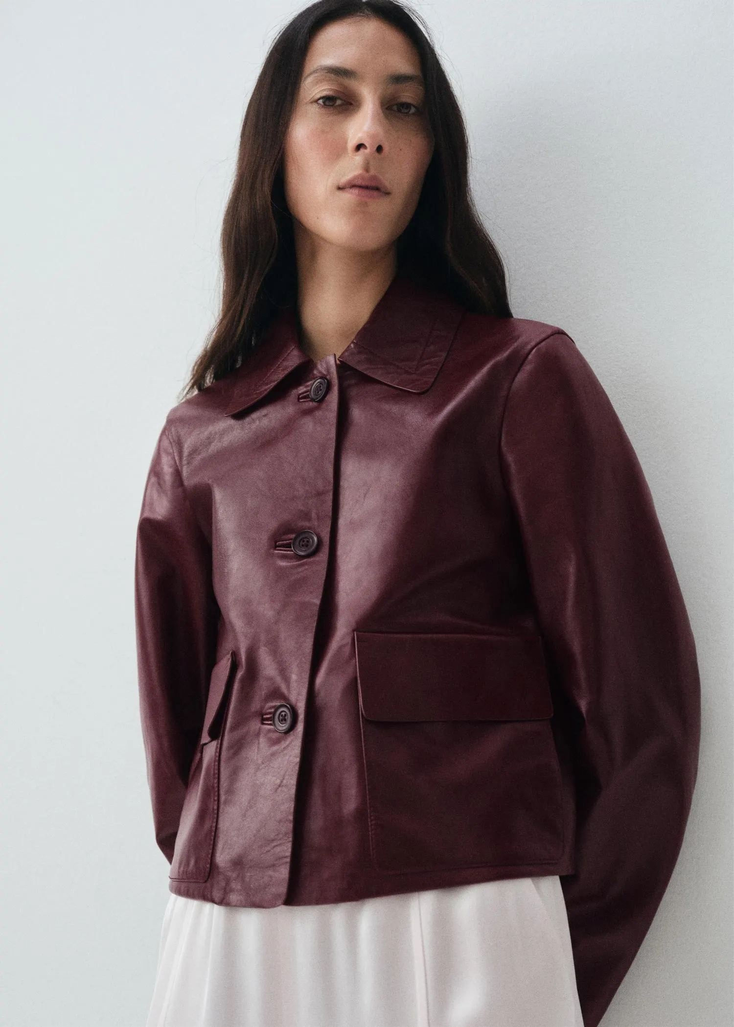 Chaqueta 100% piel botones