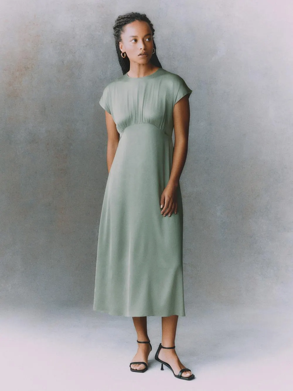 The Edit Satin Midi Dress