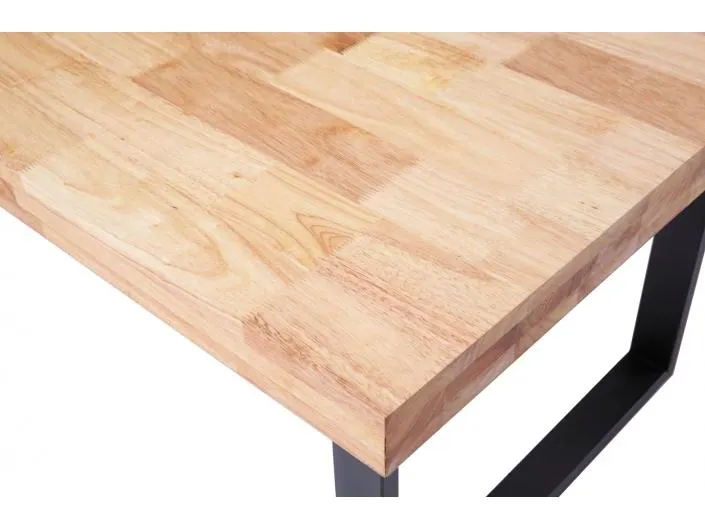 Mesa de comedor fija de 140 cm color natural roble-negro