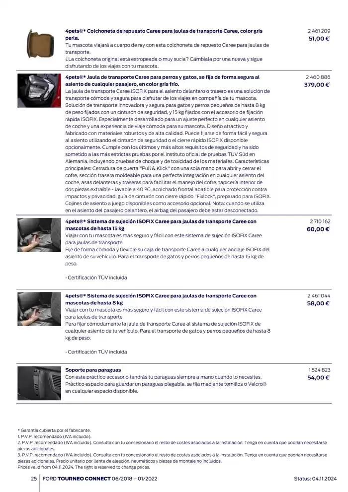 Catálogo de Ford de accesorios Tourneo Connect 13 de noviembre al 13 de noviembre 2025 - Página 25