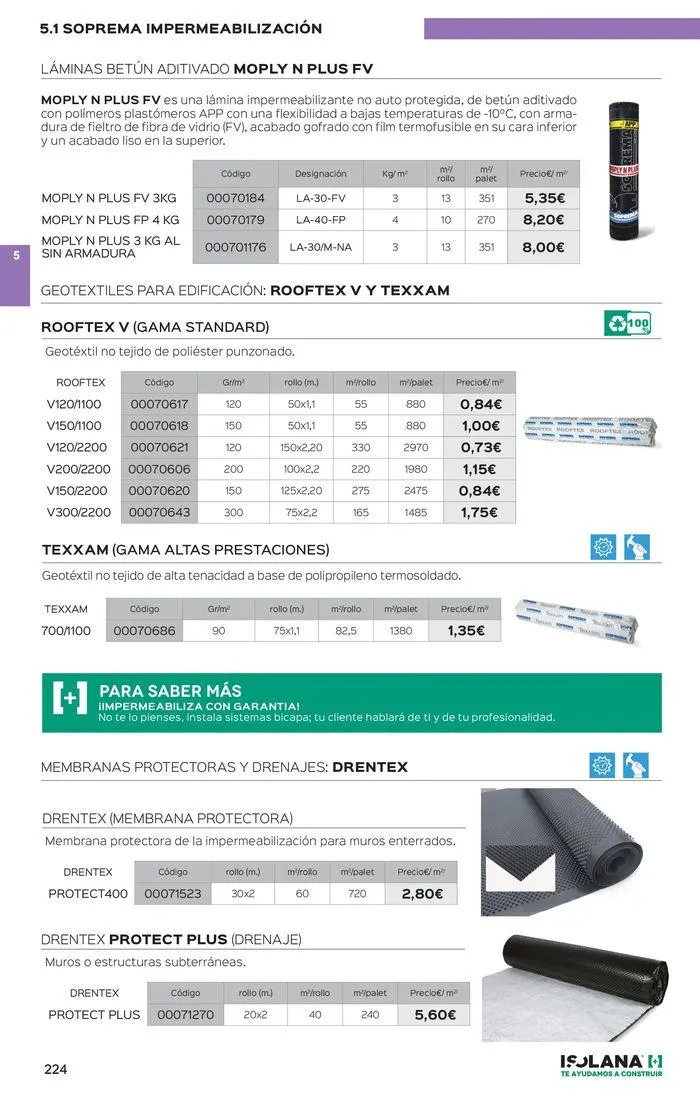 Catálogo de IMPERMEABILIZACIÓN – TARIFA ISOLANA 2024 29 de agosto al 31 de diciembre 2024 - Página 5
