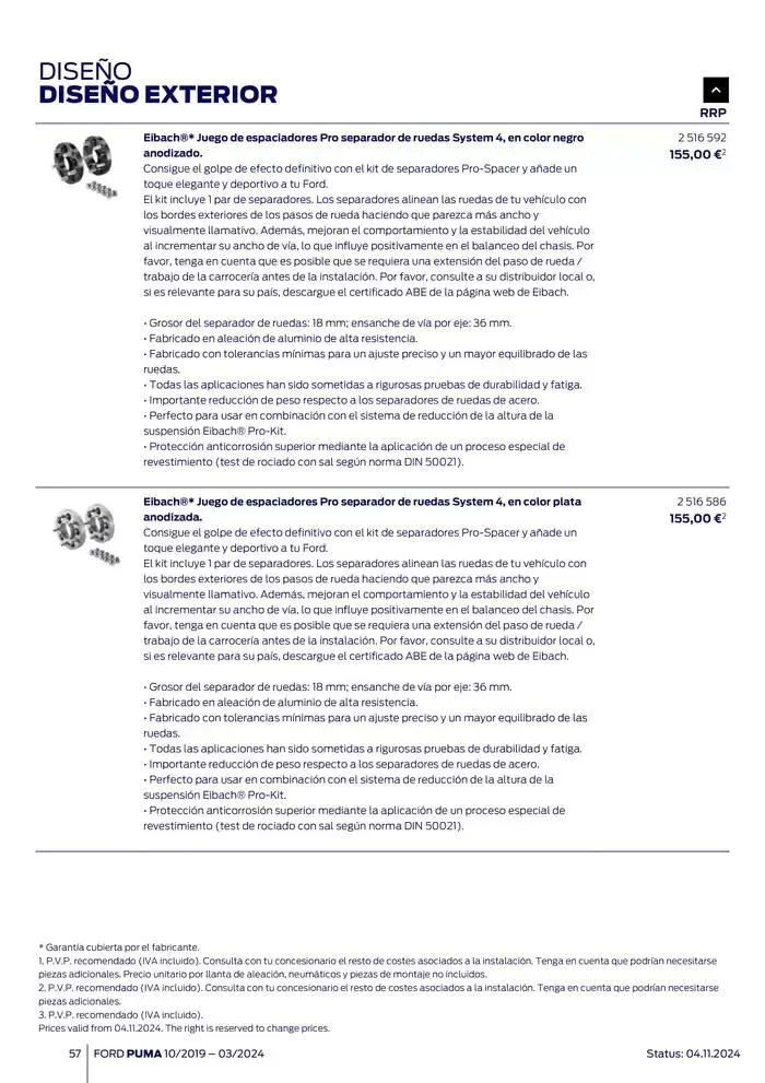 Catálogo de Ford de accesorios Ford Puma 13 de noviembre al 13 de noviembre 2025 - Página 57