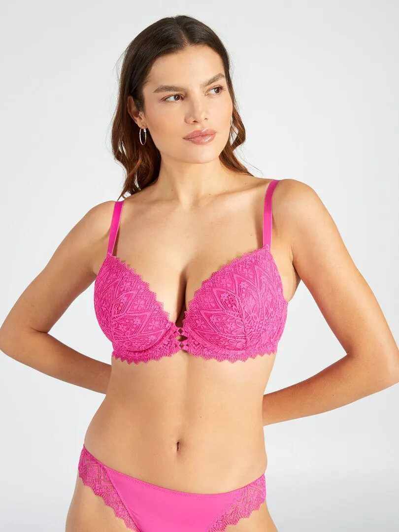 Sujetador de encaje D y E - ROSA