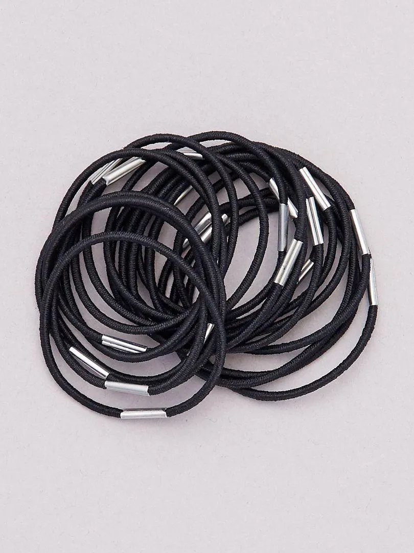 Pack de 20 gomas para el pelo - NEGRO