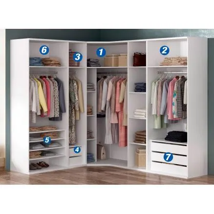 Armario vestidor en módulos en color blanco poro