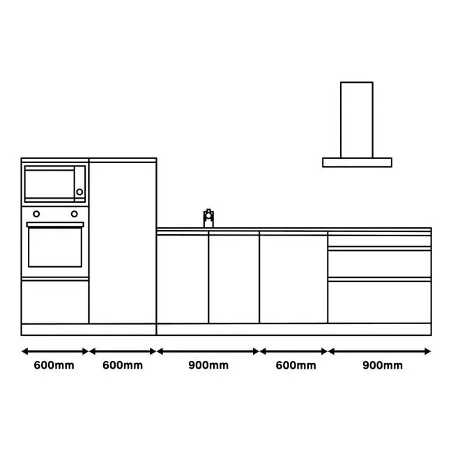 Cocina en kit DELINIA ID ATENAS blanco brillo 3.60 m