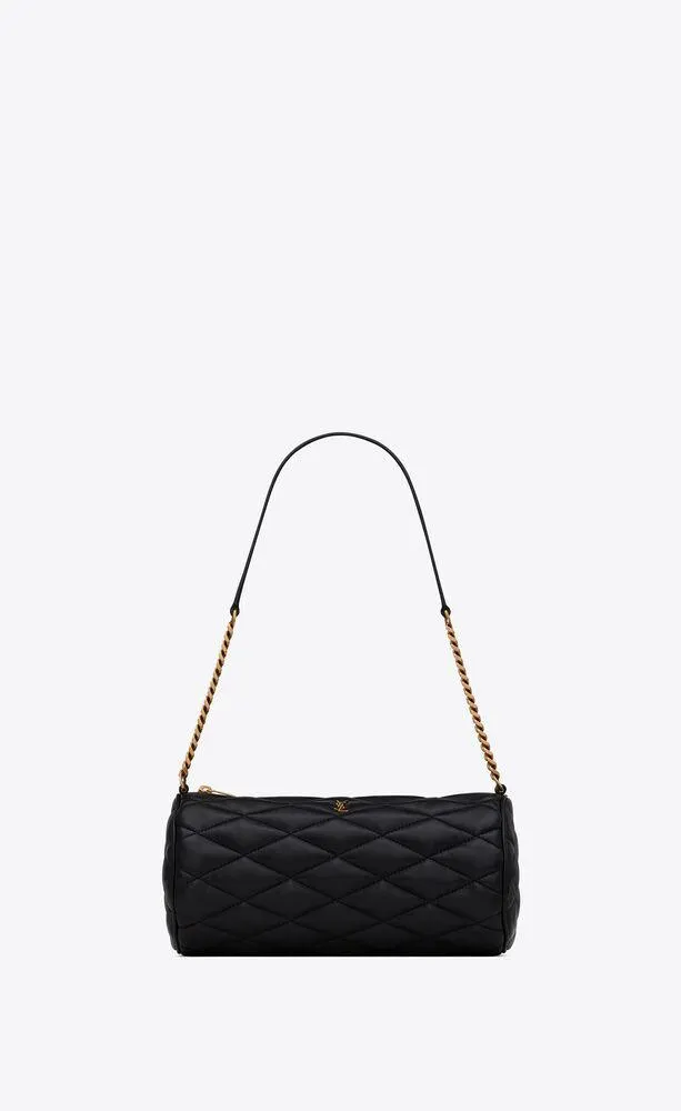 bolso pequeño en forma de tubo sade de piel de cordero acolchada