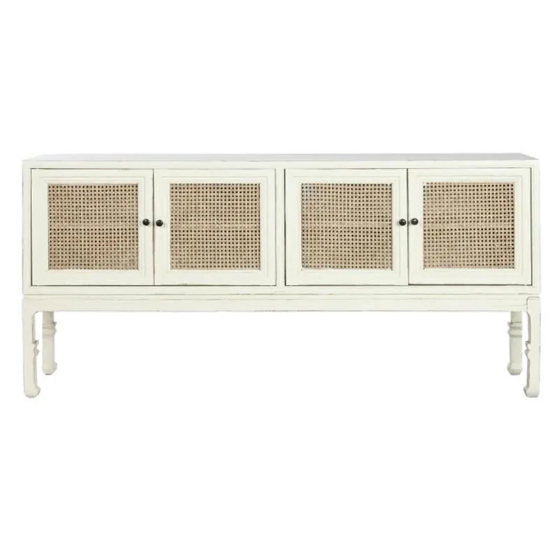 White elm wood and rattan buffet 180cm