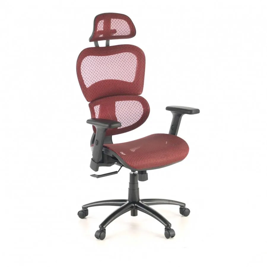 Silla Ergonómica Ergocity, cojin lumbar, brazos 3D - Rojo