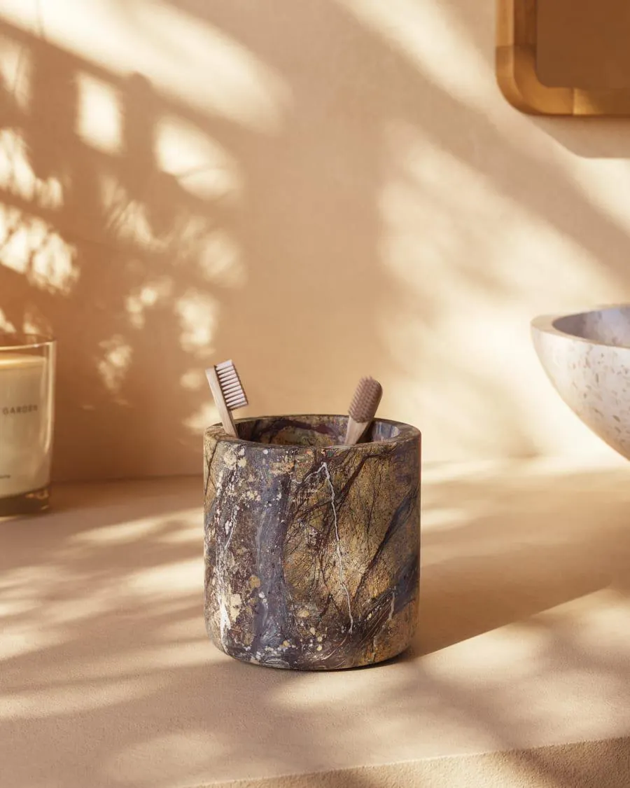 Portacepillos Spalsh de mármol beige