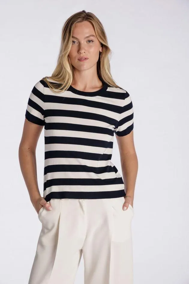 Suéter de punto de viscosa listado