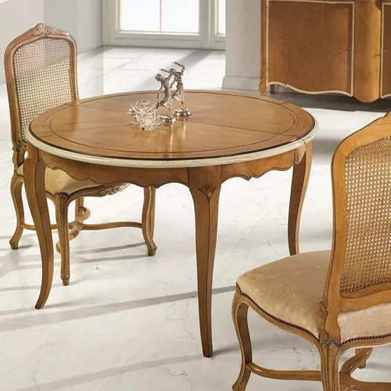 Mesa redonda extensible clásica Luis XV