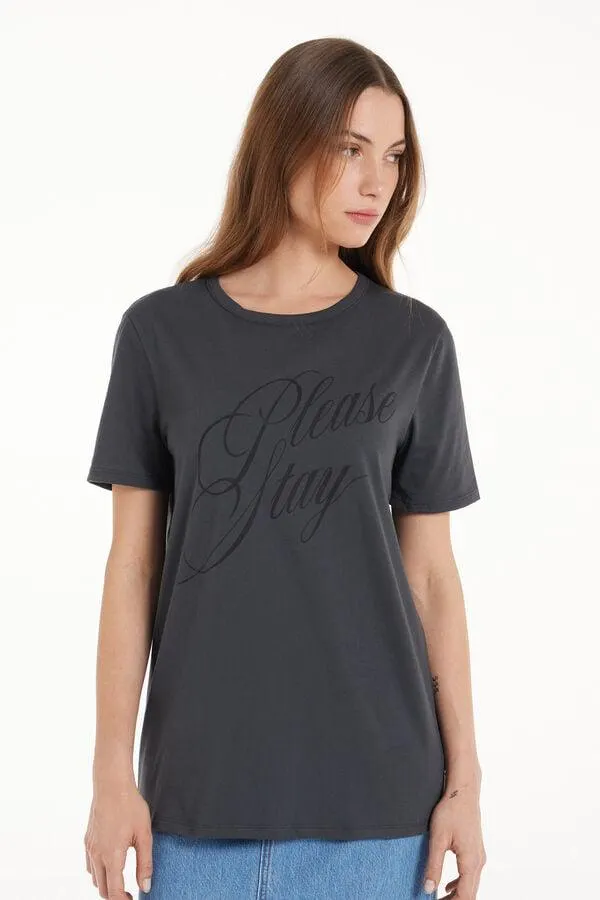 Camiseta Algodón con Estampado