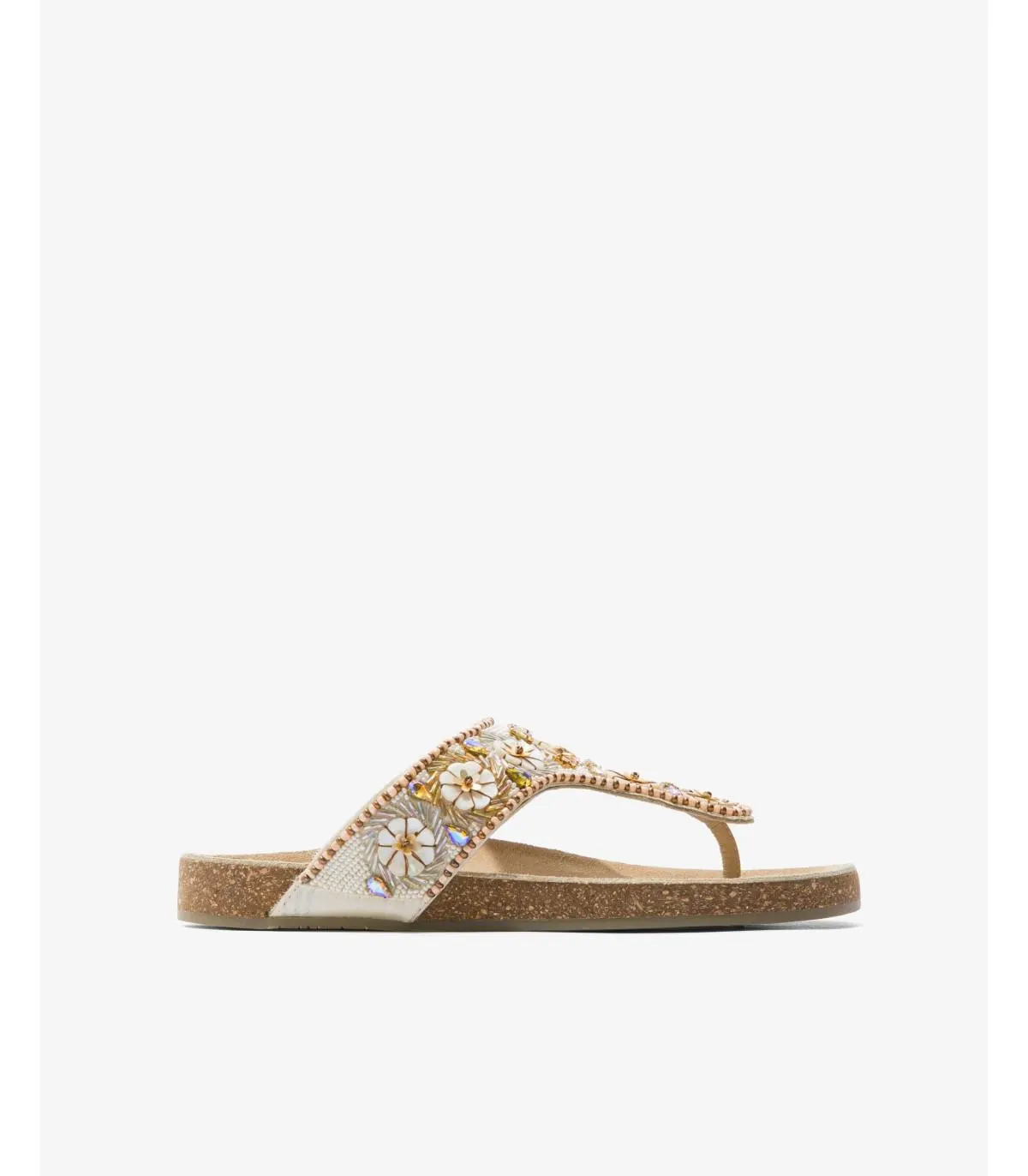 Sandalias planas Mujer con pedrería