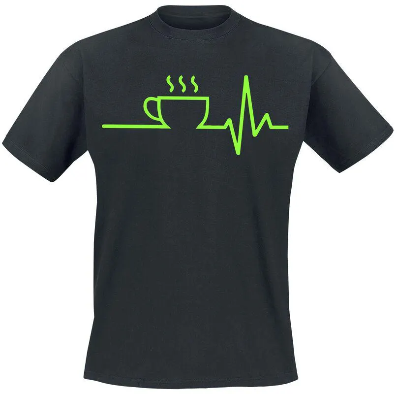"Coffee ECG" Camiseta Negro de Food
