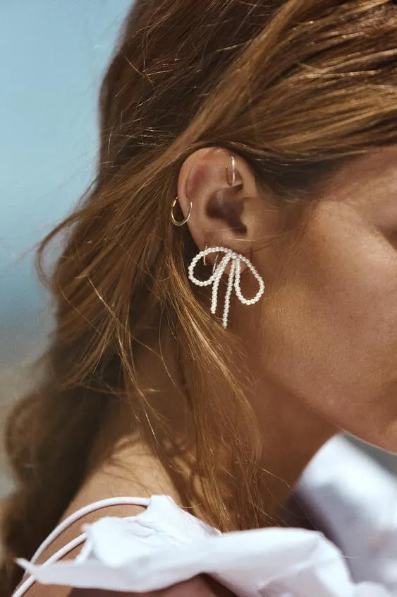 PENDIENTES LAZOS PERLAS