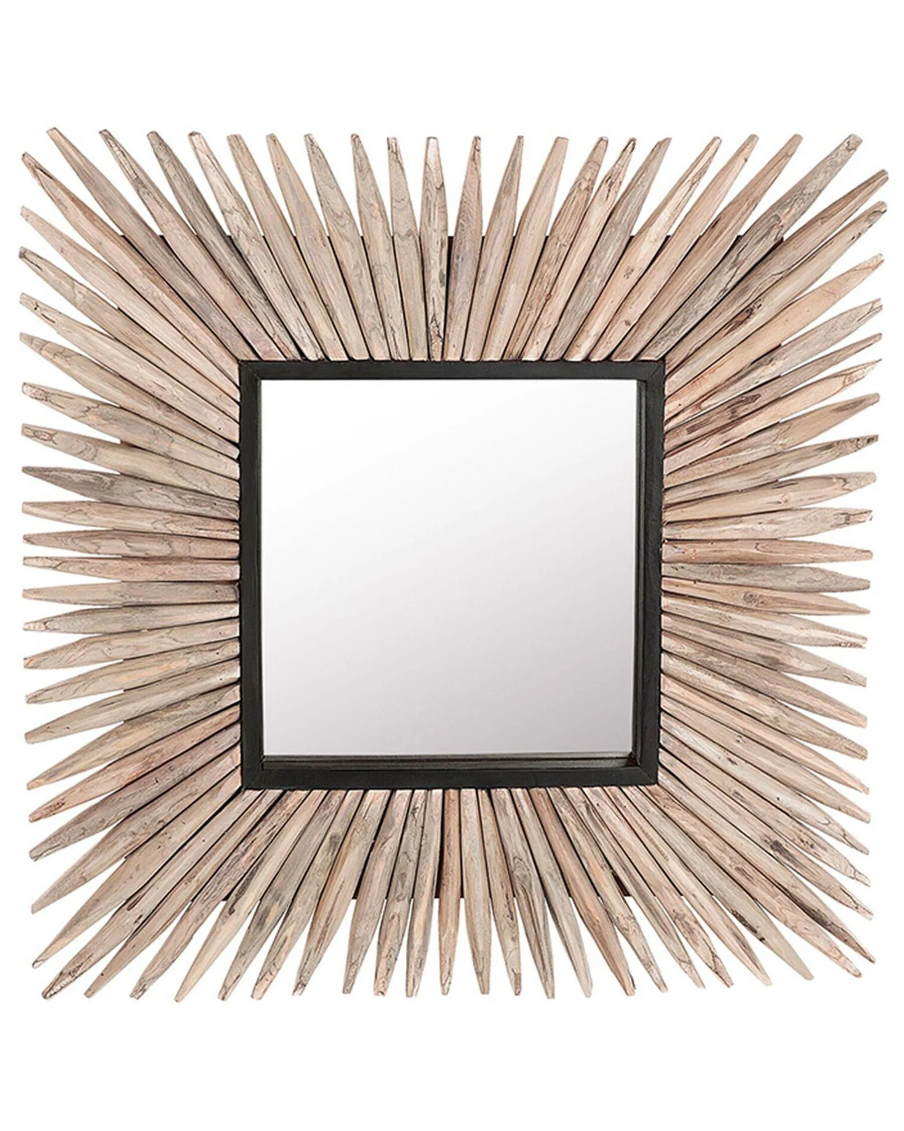 Espejo SASABE 64 cm 64 cm Madera de teca Marrón claro
