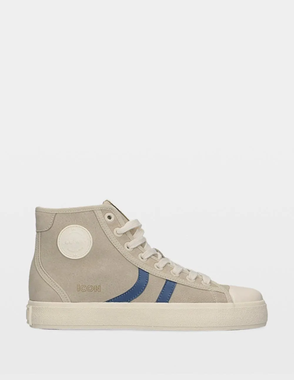 ICON-HI BEIGE/BLUE LEATHER MUJER