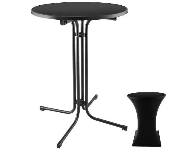 Mesa alta de bar plegable eren con funda 90 x 110 cm, negro