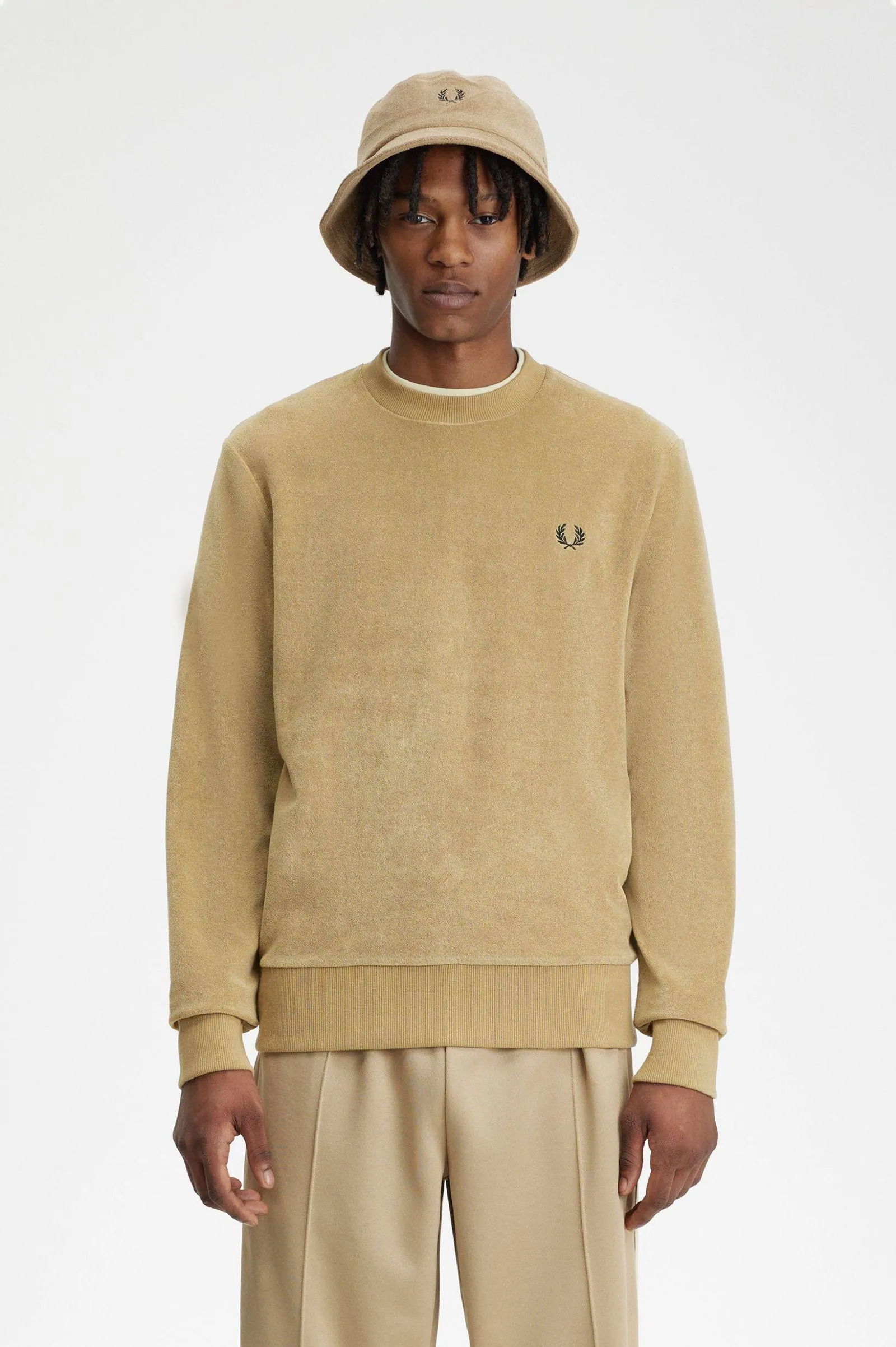 Sweatshirt à col ras du cou en tissu éponge