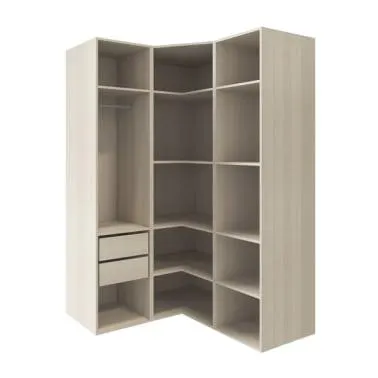 Armario completo Homny 3 columnas y esquinero roble