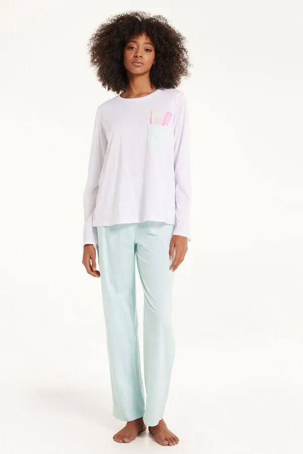 Pijama Largo de Algodón con Bolsillo