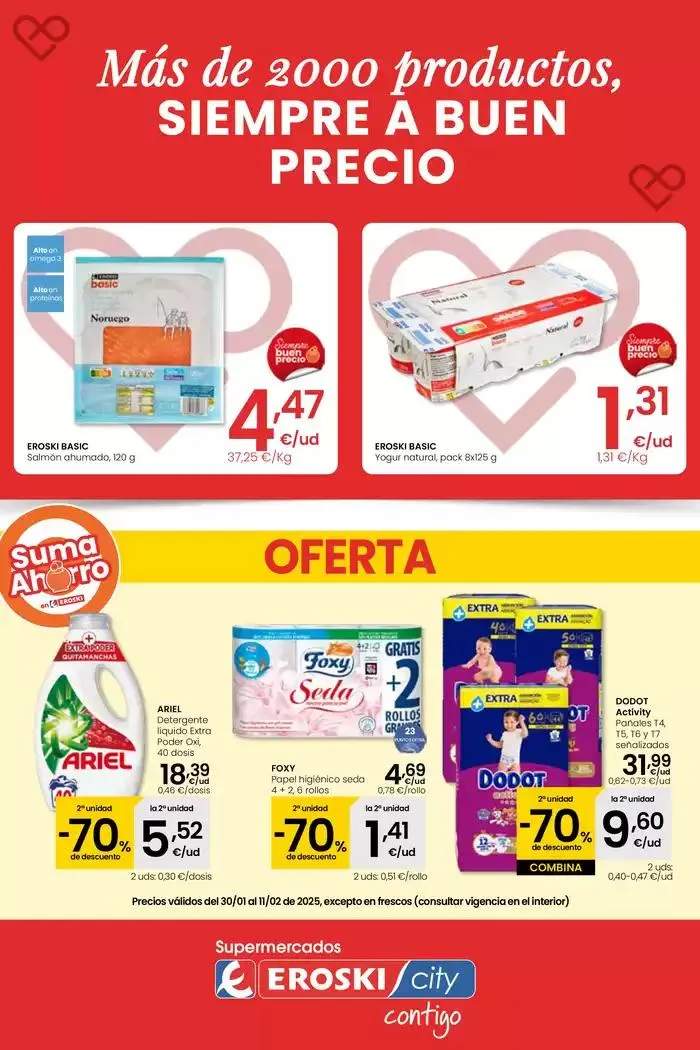 Catálogo de Más de 2000 productos, SIEMPRE A BUEN PRECIO EROSKI CITY 30 de enero al 11 de febrero 2025 - Página 1