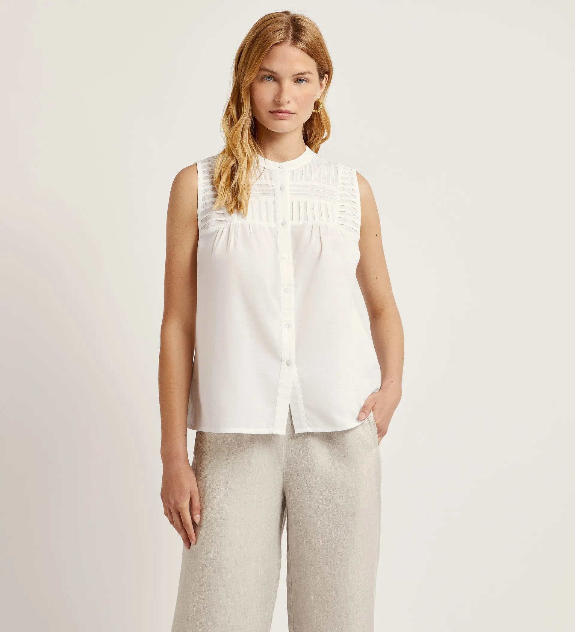 Top canesú plisados