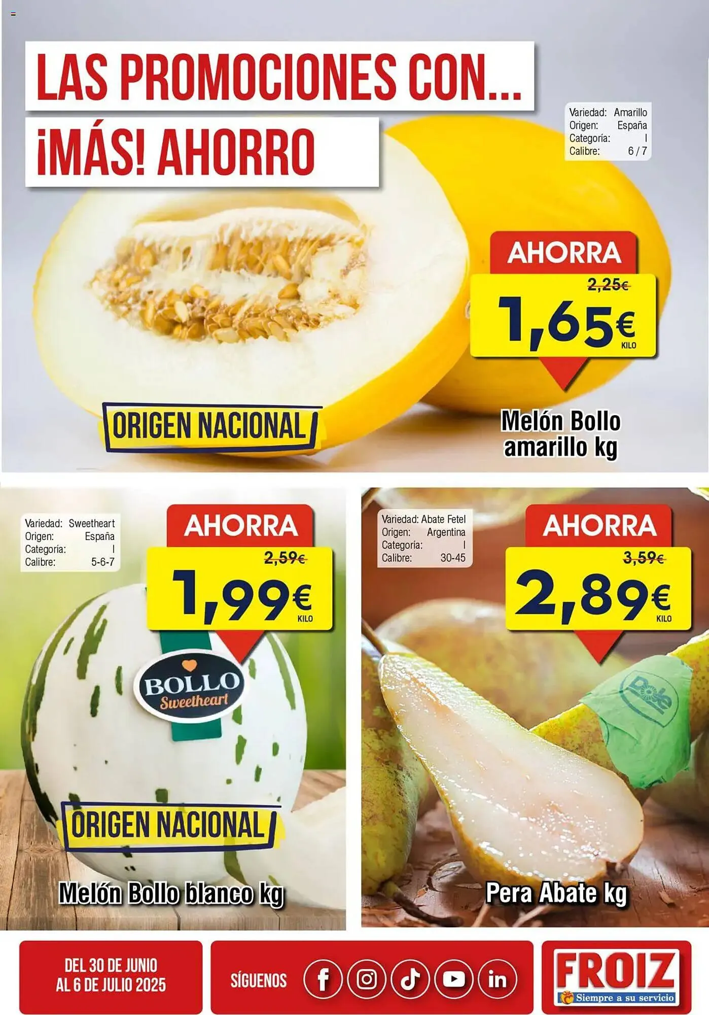 Catálogo de Folleto FROIZ 30 de junio al 6 de julio 2025 - Página 1
