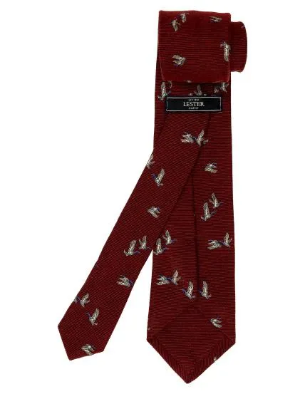 Corbata lana pajaros Rojo