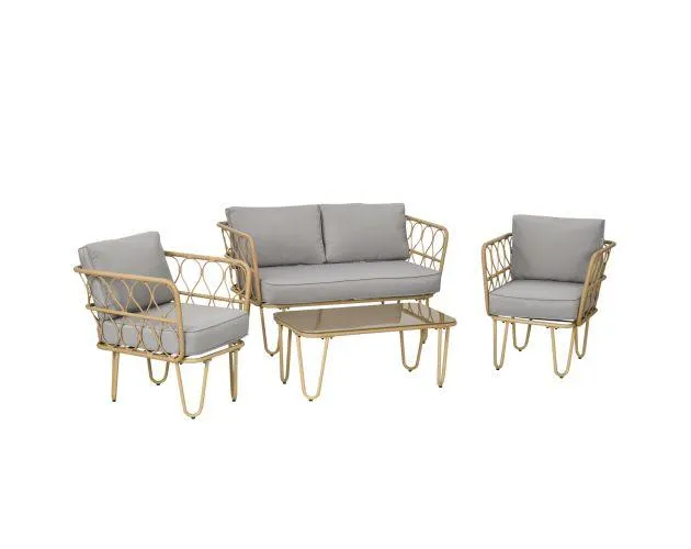 Muebles de jardín 129x71.5x69 cm acero, pe color marrón Outsunny