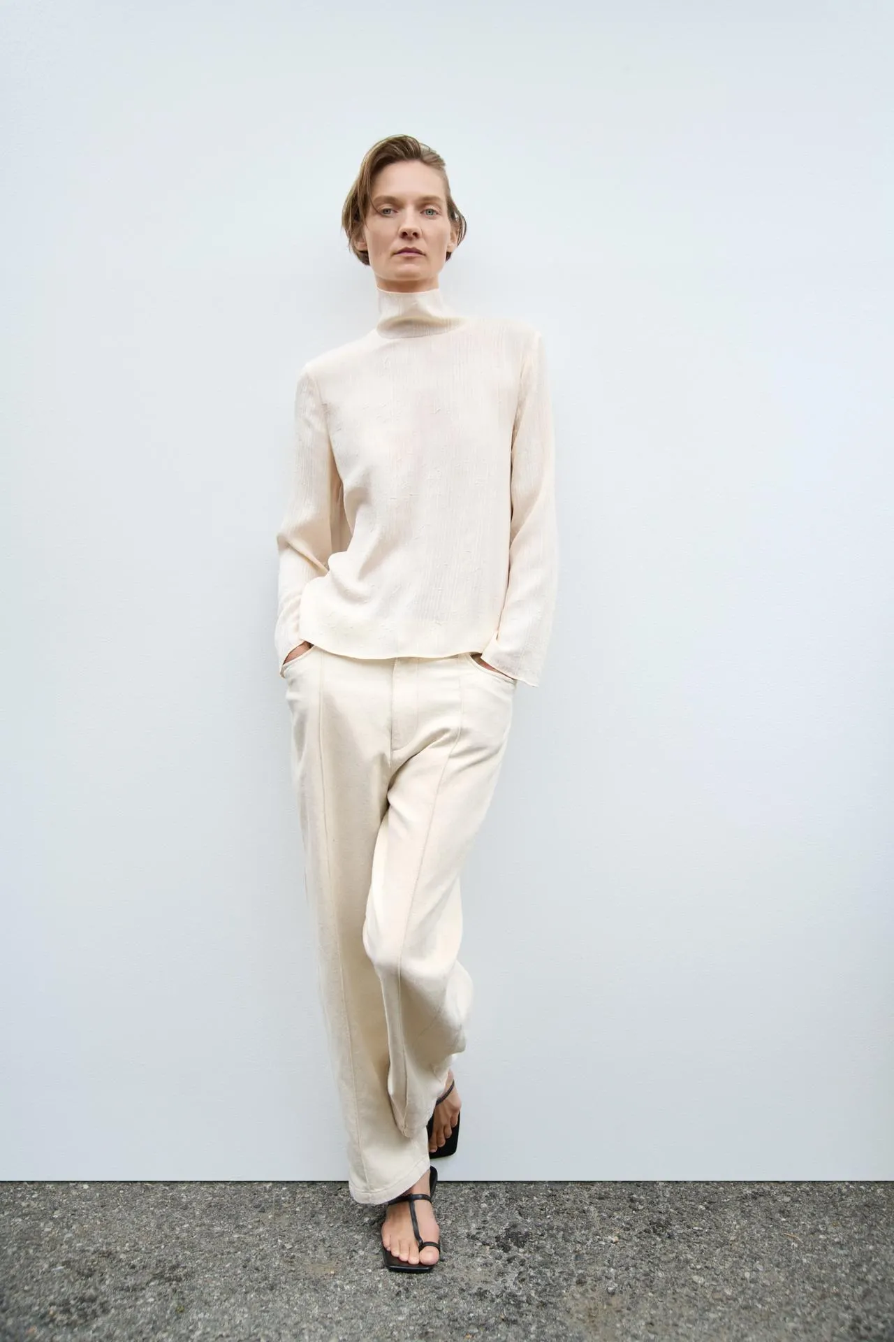 BLUSA SEMITRANSPARENTE EFECTO ARRUGADO ZW COLLECTION