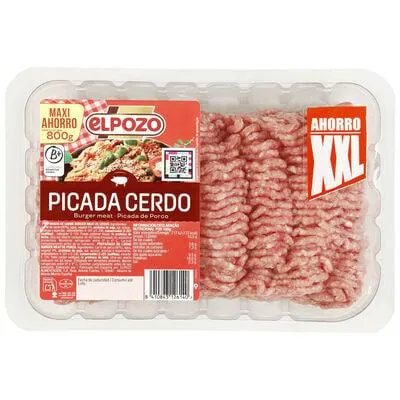 Carne picada de cerdo para burger meat El Pozo 800g aprox