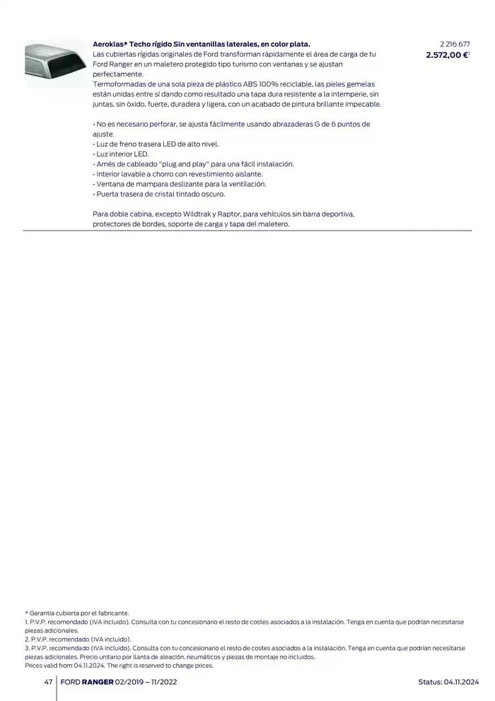 Catálogo de Ford de accesorios Ford Ranger 13 de noviembre al 13 de noviembre 2025 - Página 47