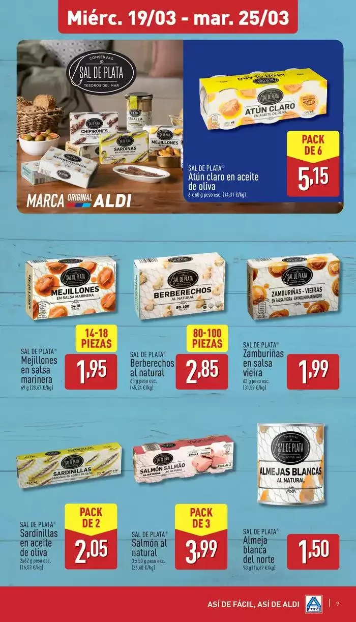 Catálogo de  ¡Así de fácil, así de Aldi! 19 de marzo al 25 de marzo 2025 - Página 9