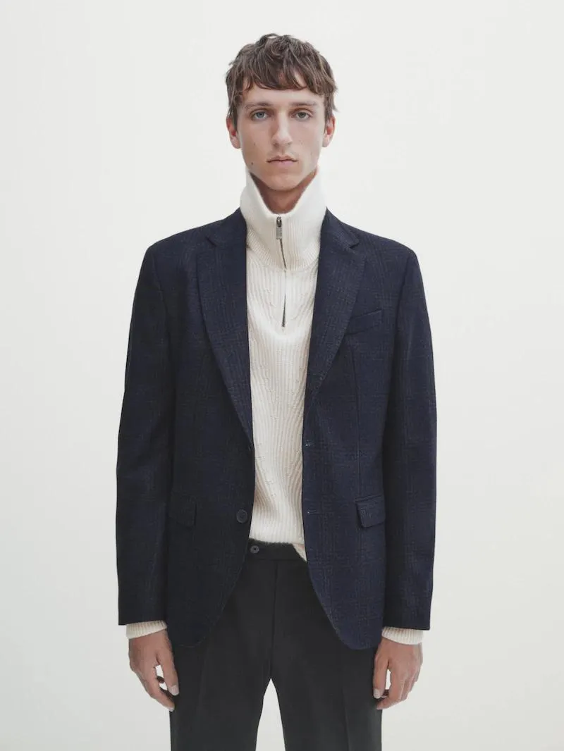 Americana franela lana cuadros