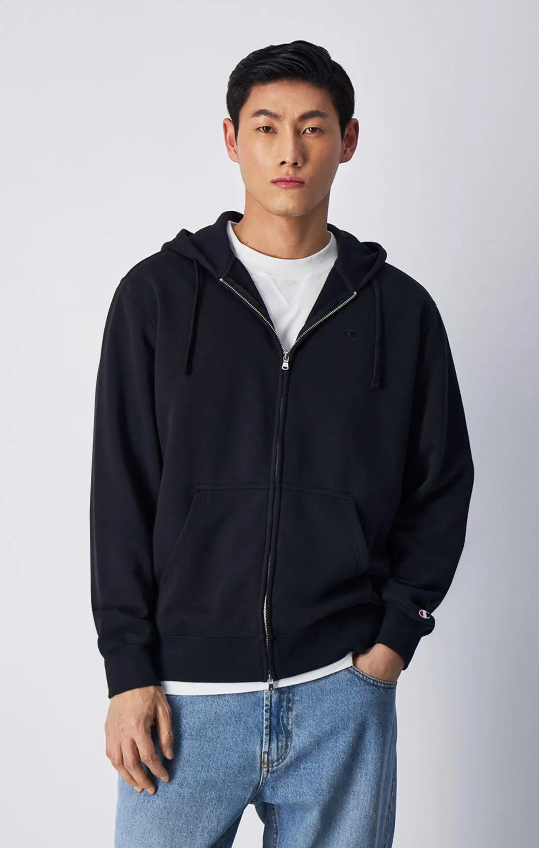 Sudadera de felpa con logotipo, capucha y cremallera