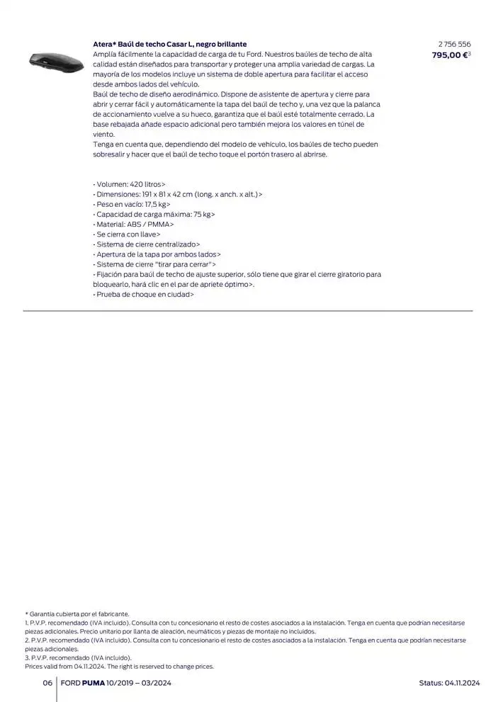 Catálogo de Ford de accesorios Ford Puma 13 de noviembre al 13 de noviembre 2025 - Página 6