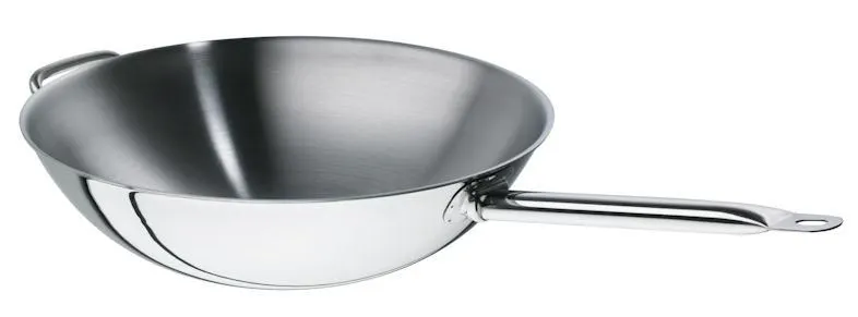 Wok con mango y 3 capas GastroSUS Trigon, acero inoxidable, 36 cm
