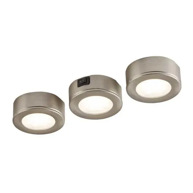 Pack 3 focos led esmo 2,7 w ip20 cromado acoplable