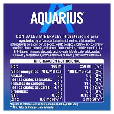 Bebida refrescante de limón Aquarius botella 1.5 l