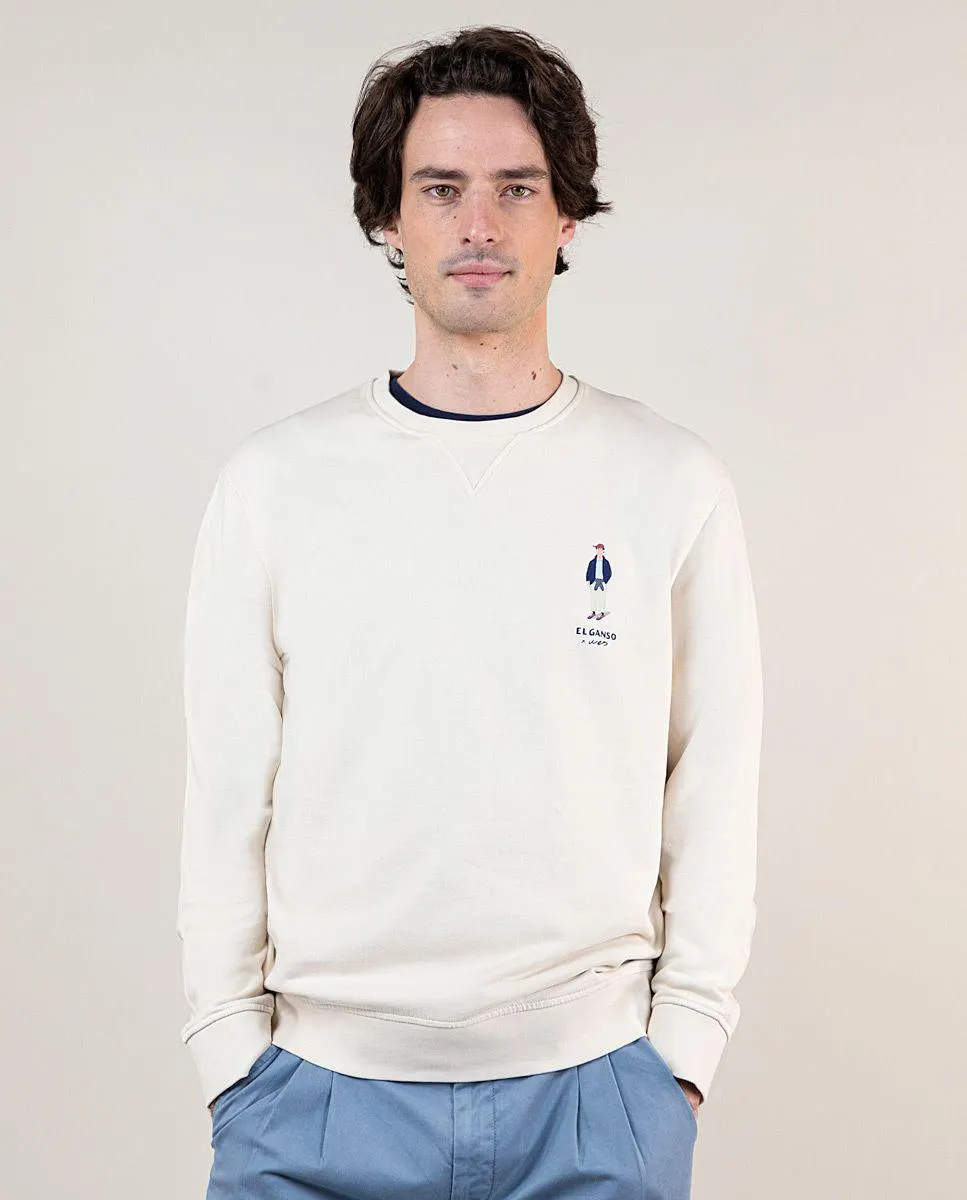 Sudadera Cuello Caja Garment Dyed Wes Robinson Crudo